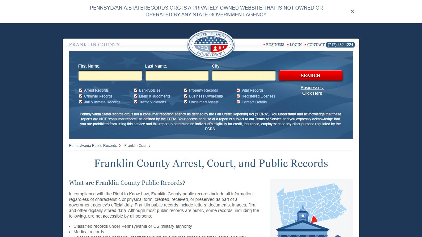 Franklin County Arrest, Court, and Public Records